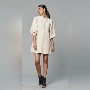 Dolce Cabo Soft Faux Suede Cream Shirt Dress Size M button Up